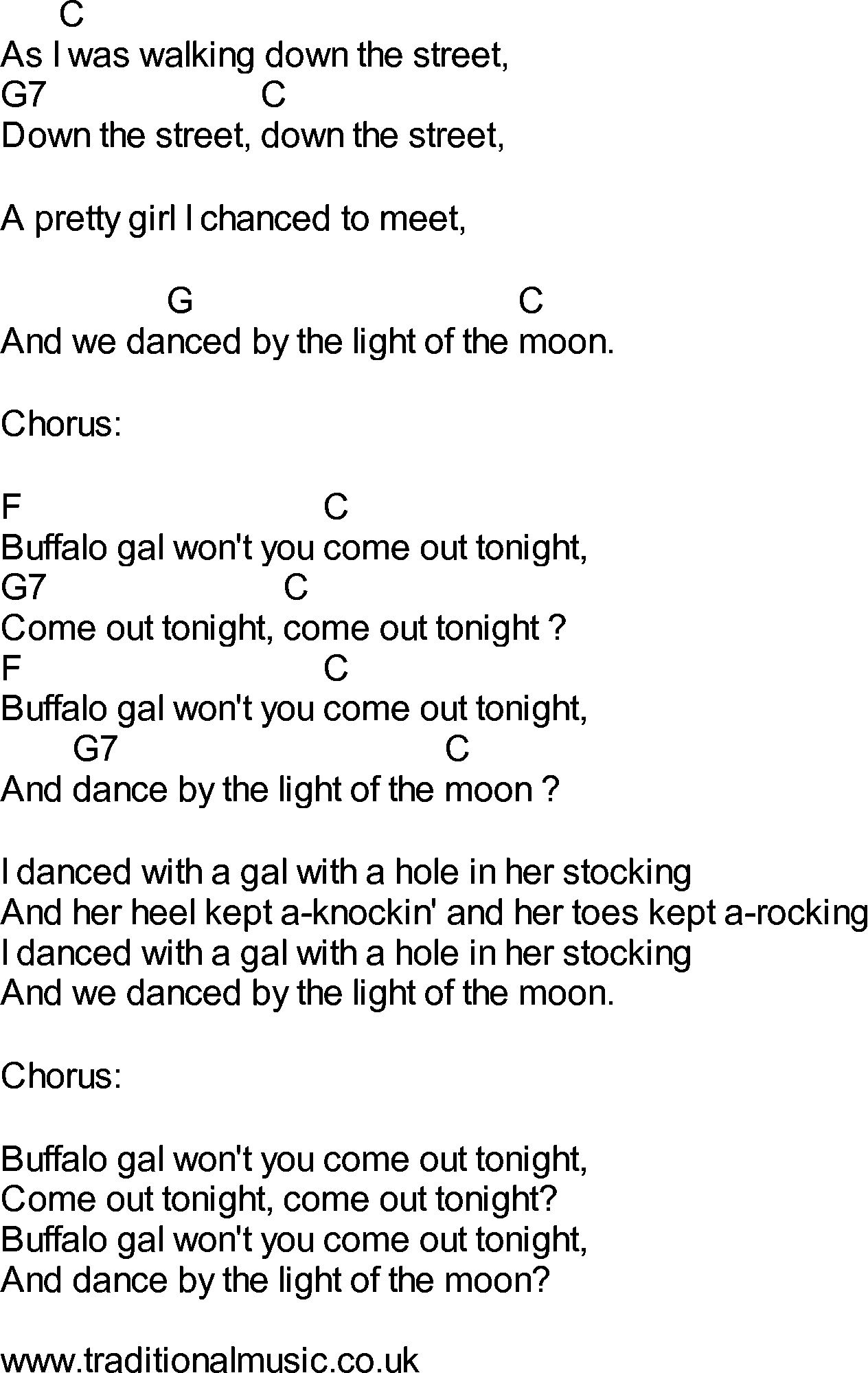 Bluegrass songs with chords - Buffalo Gals